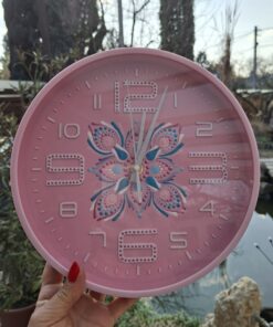 Rózsaszín falióra mandala mintával