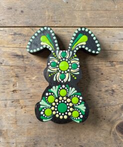 Fa nyuszi dekoráció -zöld