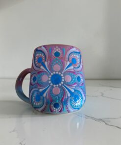 Mandala bögre kék-rózsaszín
