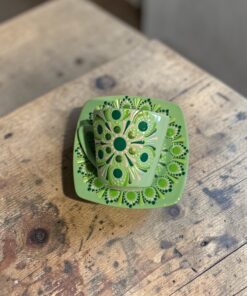 Almazöld cappuccinós bögre alátéttel