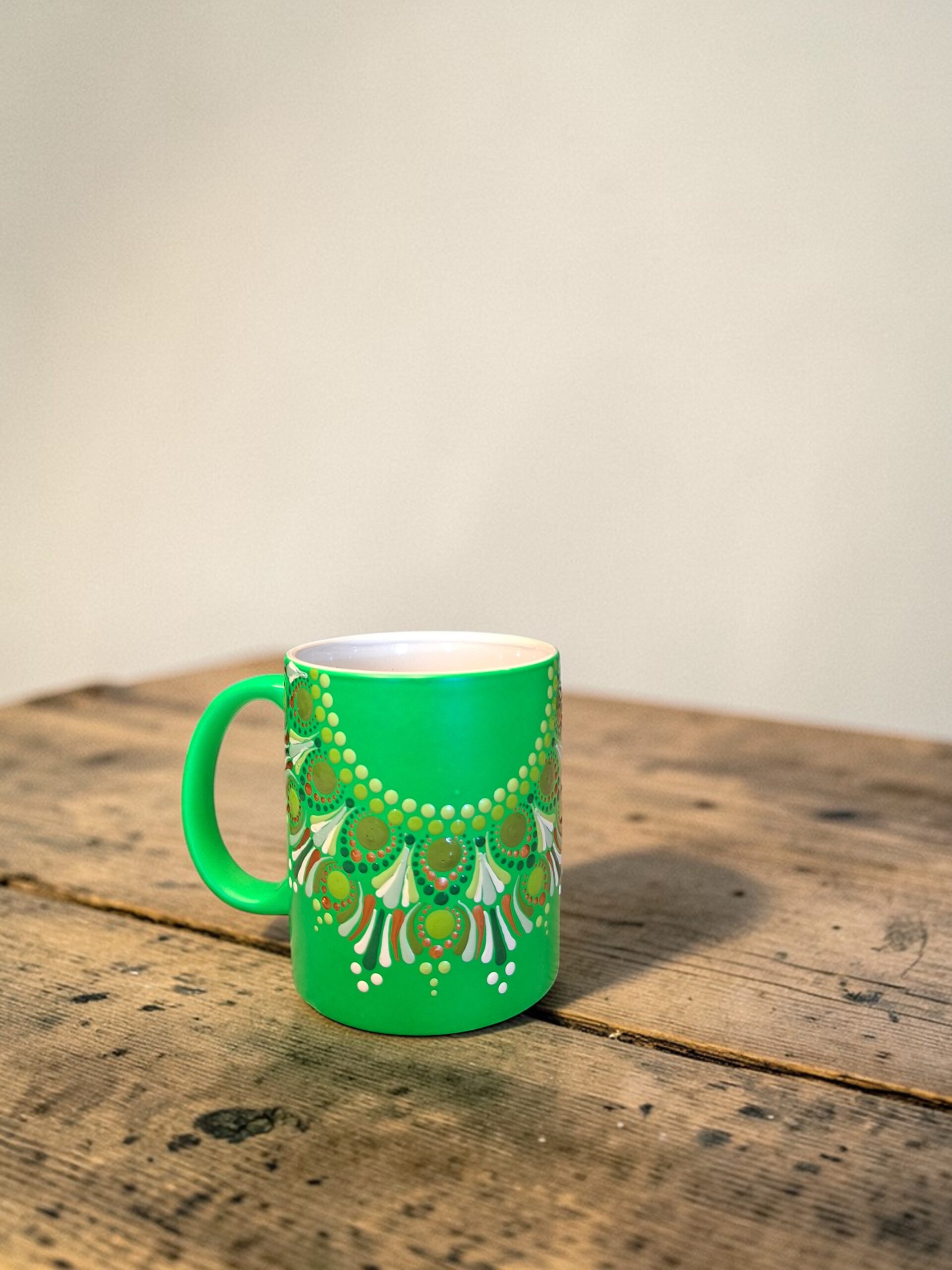 Mandala bögre-zöld