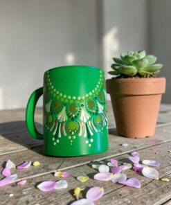 Mandala bögre-zöld