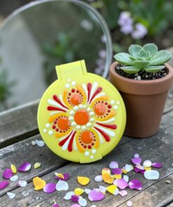 Mandala zsebtükör - sárga