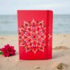 Mandala notesz A5-ös- piros, arany